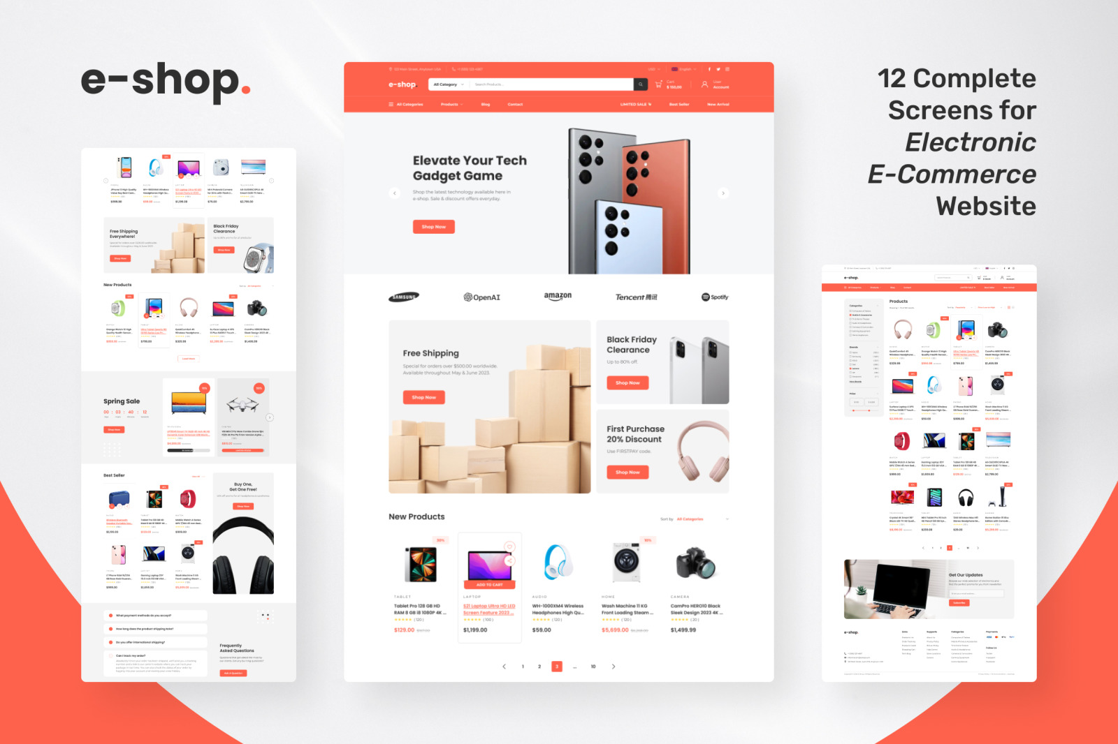 Modern e-commerce website displaying products for online shopping