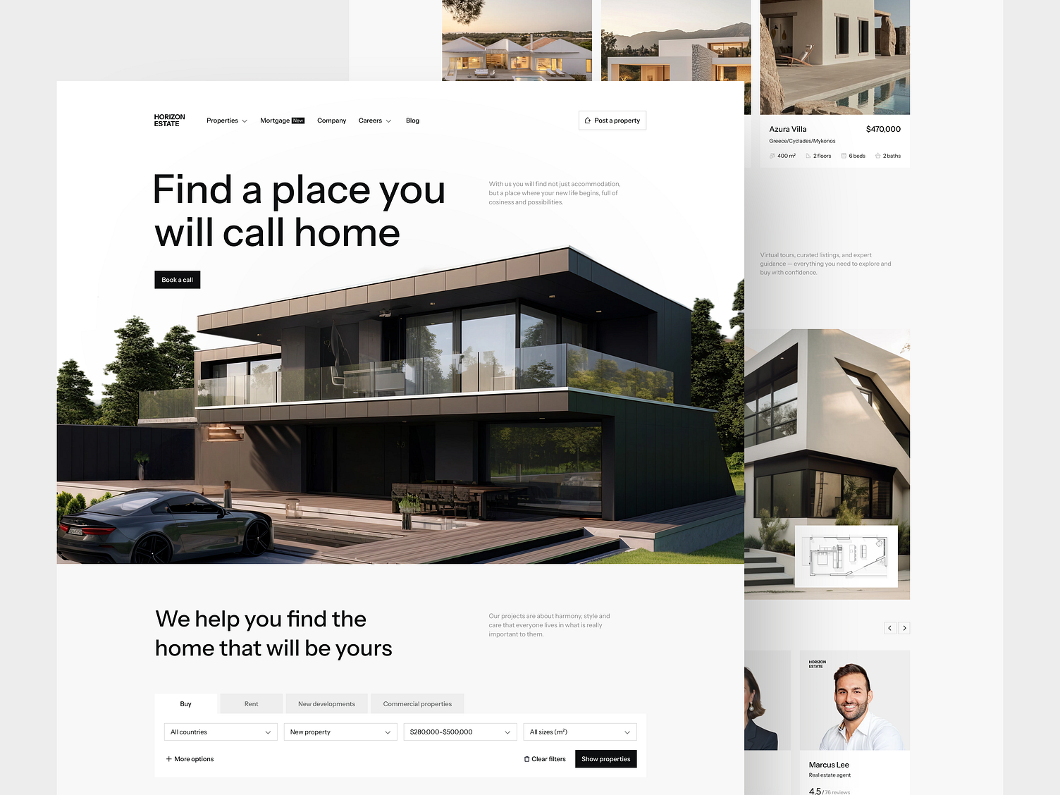 Modern responsive business website shown on a desktop screen